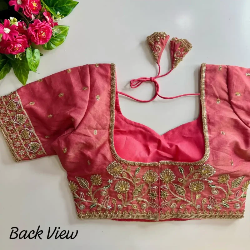 Heavy Stars Beads Handwork Cosmos Silk Bridal Partwear Blouse
