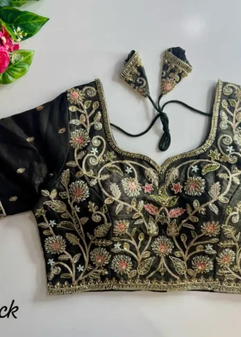 Heavy Stars Beads Handwork Cosmos Silk Bridal Partwear Blouse