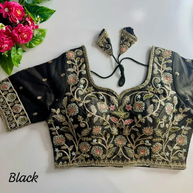 Heavy Stars Beads Handwork Cosmos Silk Bridal Partwear Blouse