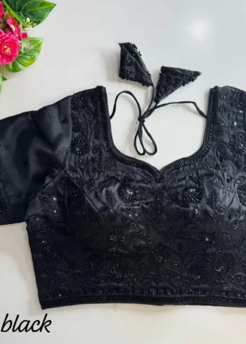 Heavy Stars Beads Handwork Cosmos Silk Bridal Partwear Blouse
