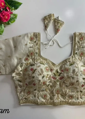 Heavy Stars Beads Handwork Cosmos Silk Bridal Partwear Blouse