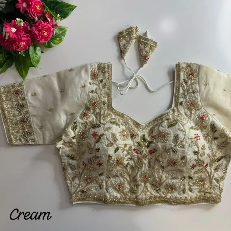 Heavy Stars Beads Handwork Cosmos Silk Bridal Partwear Blouse