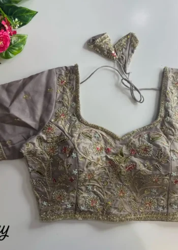 Heavy Stars Beads Handwork Cosmos Silk Bridal Partwear Blouse