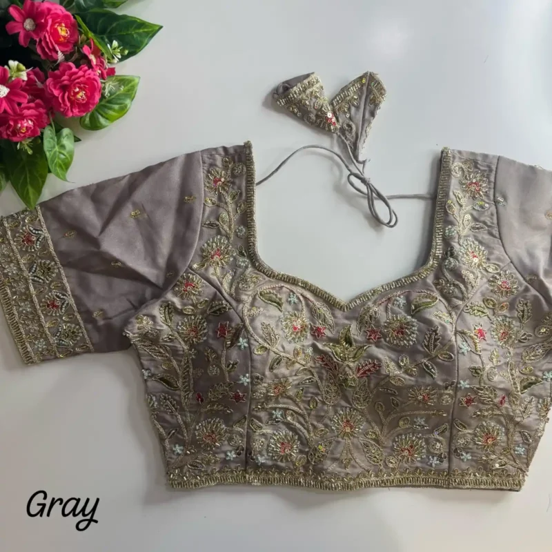 Heavy Stars Beads Handwork Cosmos Silk Bridal Partwear Blouse
