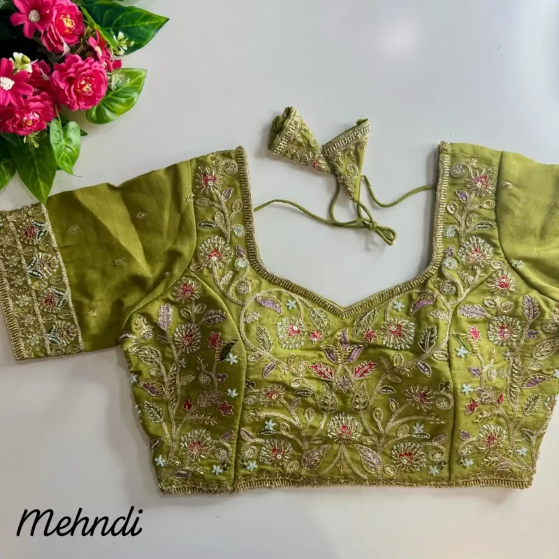 Heavy Stars Beads Handwork Cosmos Silk Bridal Partwear Blouse