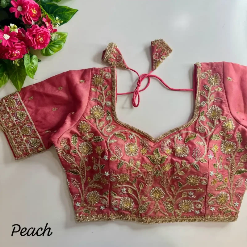 Heavy Stars Beads Handwork Cosmos Silk Bridal Partwear Blouse