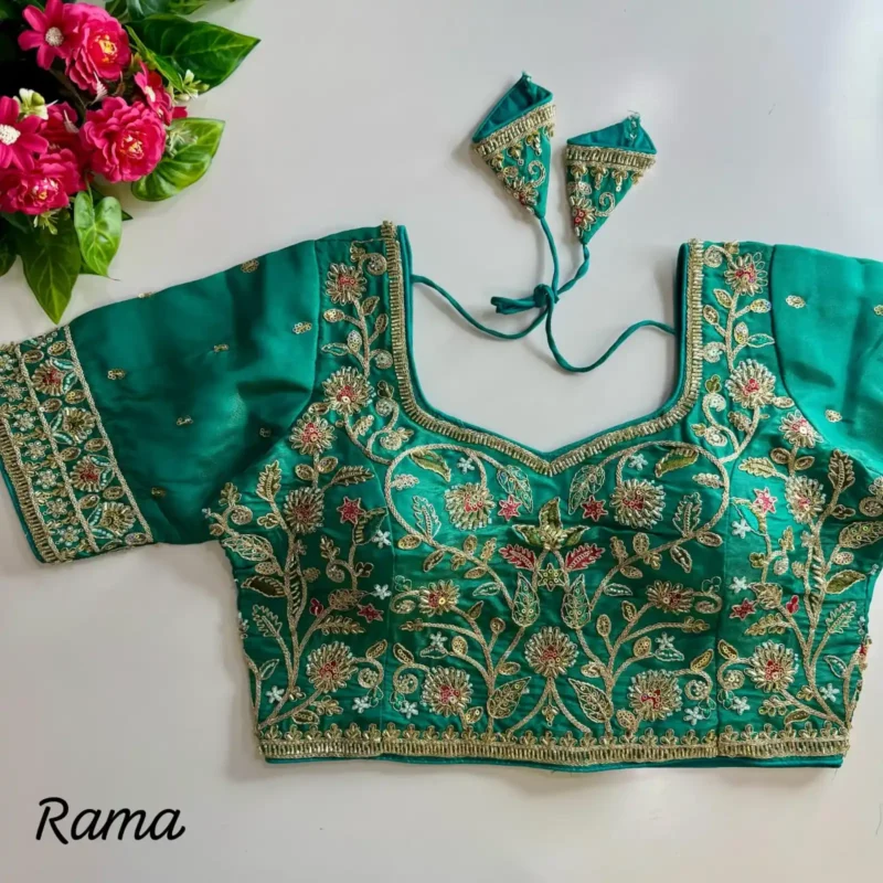 Heavy Stars Beads Handwork Cosmos Silk Bridal Partwear Blouse