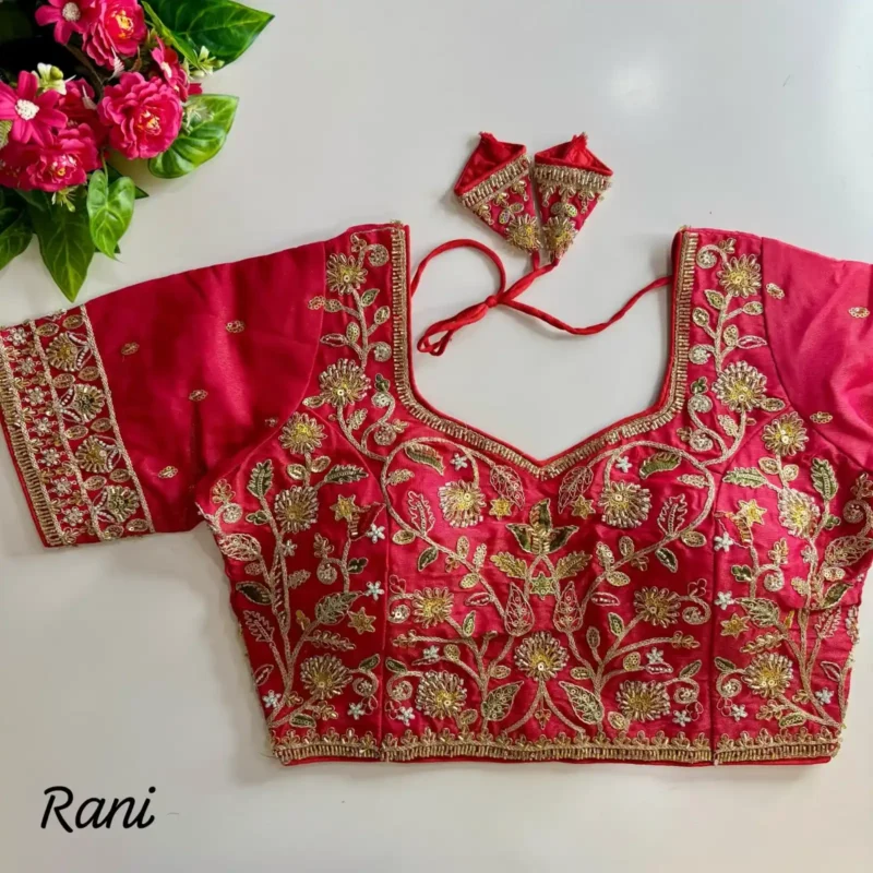 Heavy Stars Beads Handwork Cosmos Silk Bridal Partwear Blouse