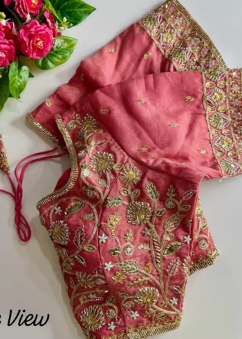 Heavy Stars Beads Handwork Cosmos Silk Bridal Partwear Blouse