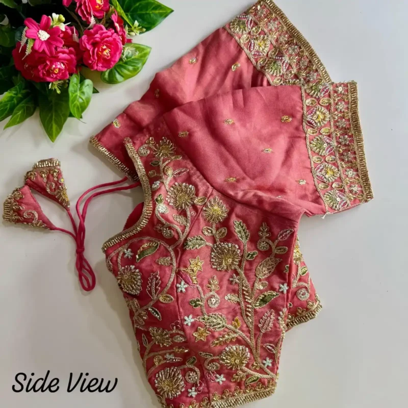 Heavy Stars Beads Handwork Cosmos Silk Bridal Partwear Blouse