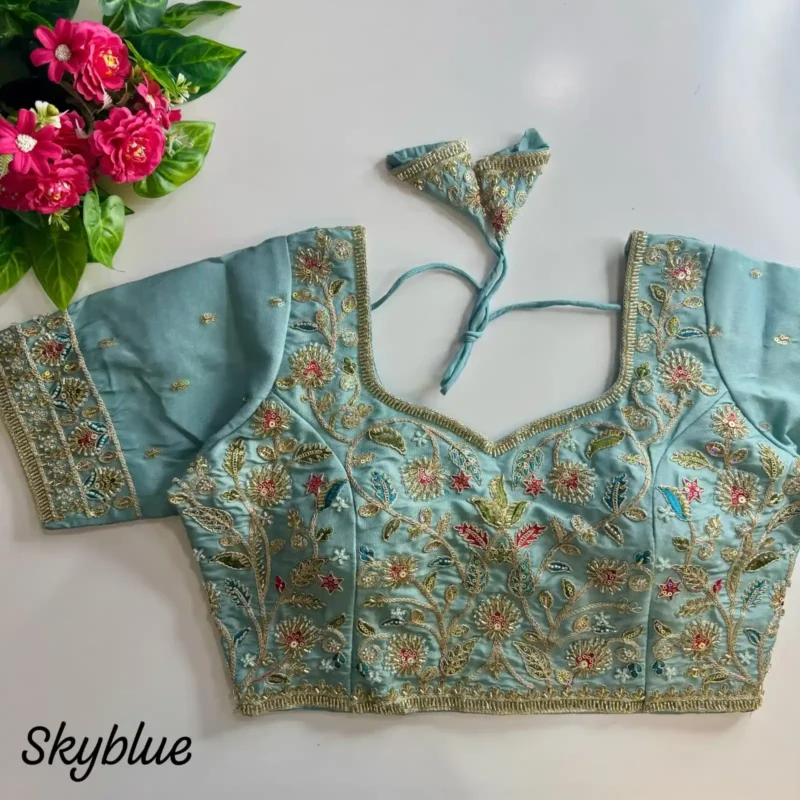 Heavy Stars Beads Handwork Cosmos Silk Bridal Partwear Blouse