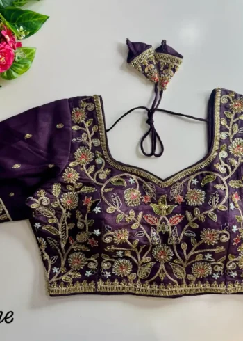 Heavy Stars Beads Handwork Cosmos Silk Bridal Partwear Blouse