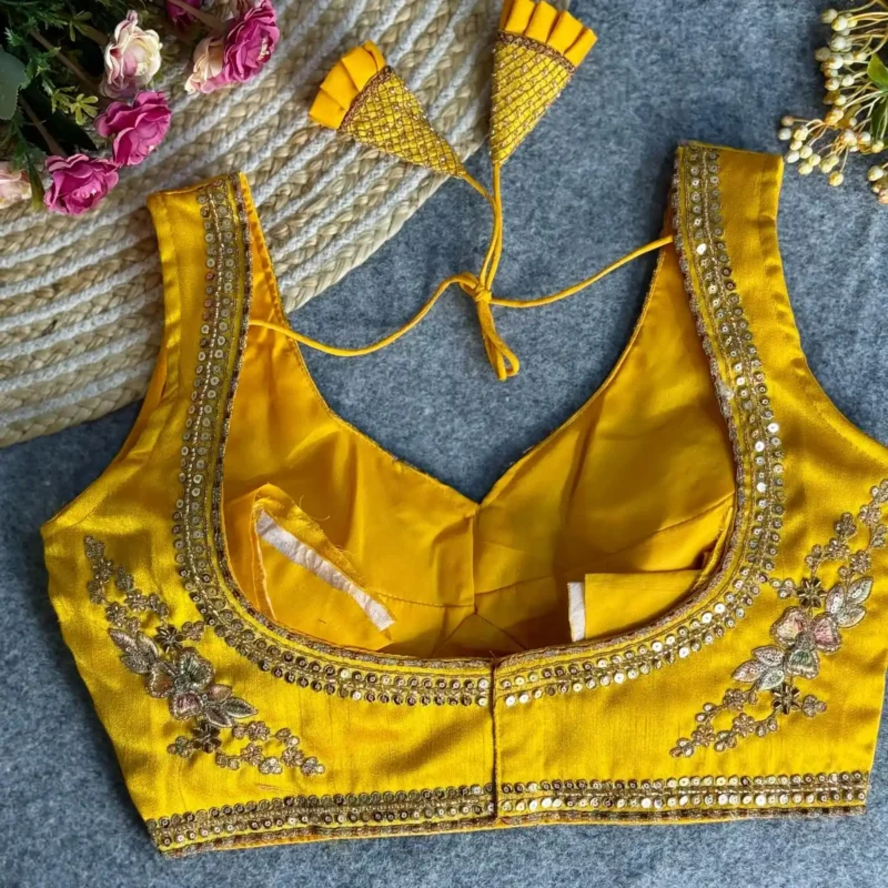 Heavy Stars Beads Work Sabyasachi Neck Bridal Blouse