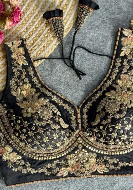 Heavy Stars Beads Work Sabyasachi Neck Bridal Blouse