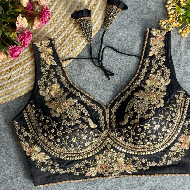 Heavy Stars Beads Work Sabyasachi Neck Bridal Blouse