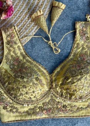 Heavy Stars Beads Work Sabyasachi Neck Bridal Blouse