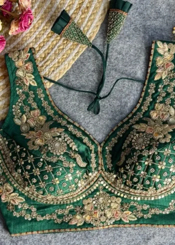 Heavy Stars Beads Work Sabyasachi Neck Bridal Blouse