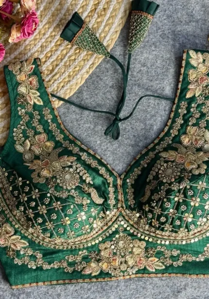 Heavy Stars Beads Work Sabyasachi Neck Bridal Blouse