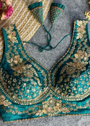 Heavy Stars Beads Work Sabyasachi Neck Bridal Blouse