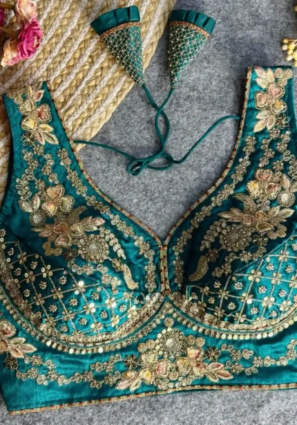 Heavy Stars Beads Work Sabyasachi Neck Bridal Blouse