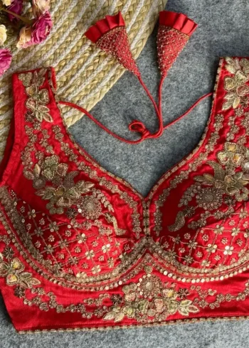 Heavy Stars Beads Work Sabyasachi Neck Bridal Blouse