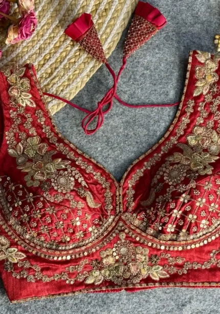 Heavy Stars Beads Work Sabyasachi Neck Bridal Blouse