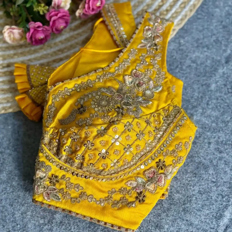 Heavy Stars Beads Work Sabyasachi Neck Bridal Blouse
