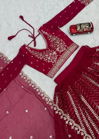 Party Wear Heavy Embroidery Sequence Work Stitched Lehenga Choli