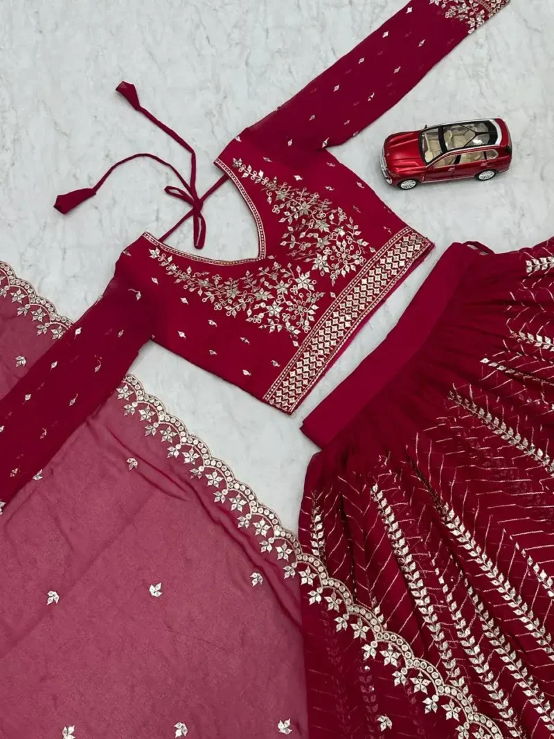 Party Wear Heavy Embroidery Sequence Work Stitched Lehenga Choli
