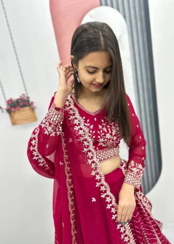 Party Wear Heavy Embroidery Sequence Work Stitched Lehenga Choli