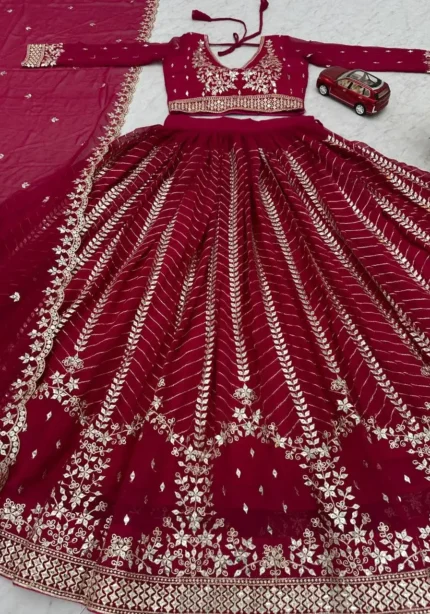 Party Wear Heavy Embroidery Sequence Work Stitched Lehenga Choli