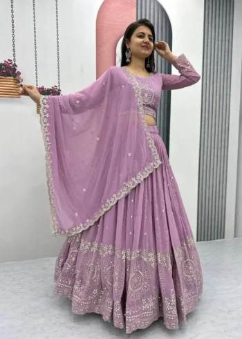 Party Wear Sequence Embroidered Full Stitched Lehenga Choli
