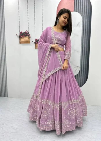 Party Wear Sequence Embroidered Full Stitched Lehenga Choli