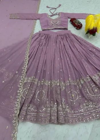 Party Wear Sequence Embroidered Full Stitched Lehenga Choli