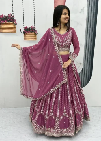 Party Wear Heavy Embroidery Sequence Work Stitched Lehenga Choli