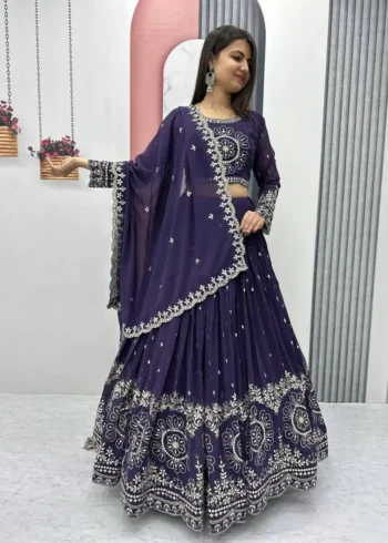 Party Wear Sequence Embroidered Full Stitched Lehenga Choli