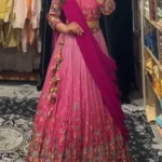 Pink Color Designer Kalamkari Printed Cotton South Indian Gown