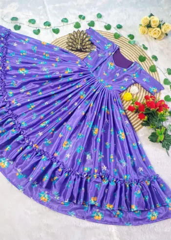 Premium Soft Chinnon Silk Digital Printed Designer Midi Dress