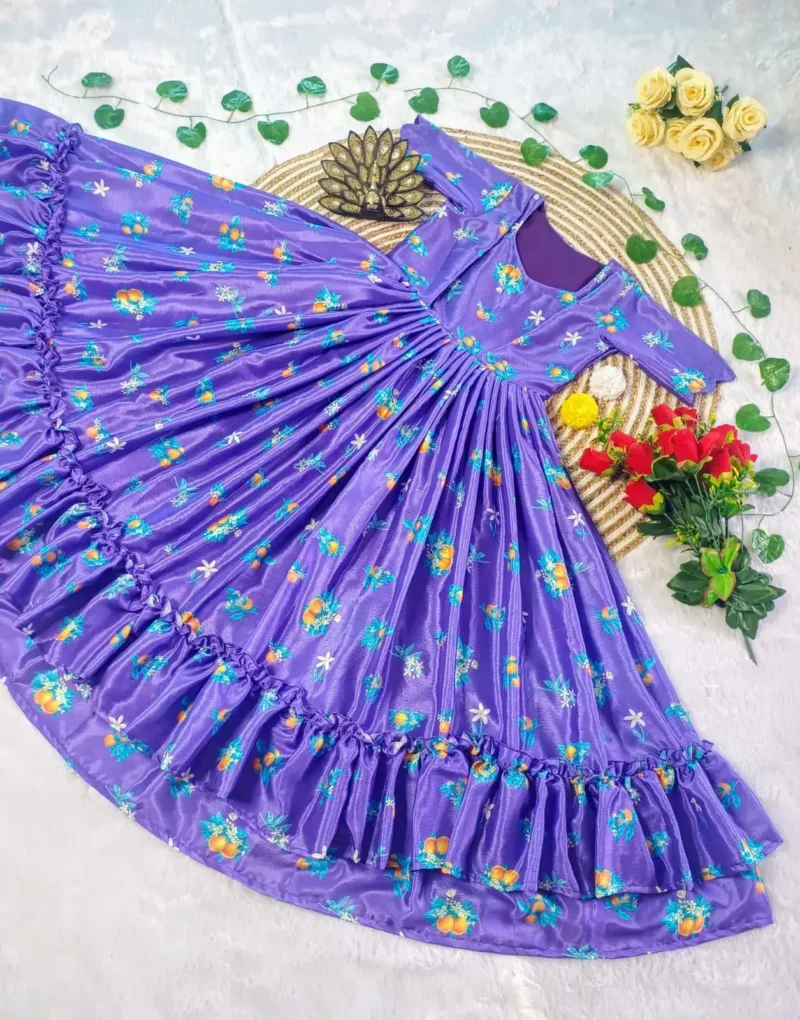 Premium Soft Chinnon Silk Digital Printed Designer Midi Dress