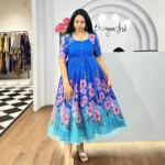 Premium Soft Organza Digital Printed Partywear Midi Dress Frock