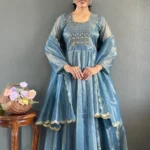 Premium Twill Net Tissue Silk Wedding Gown With Kardani Hand Work