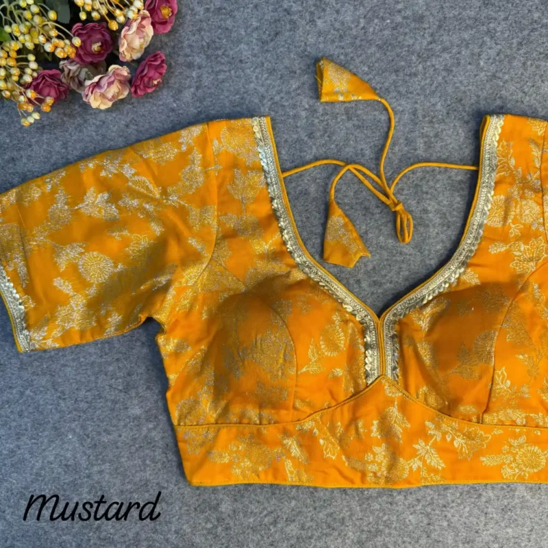 Pure Dola Silk Partywear Blouse With Beautiful Lace Pattern