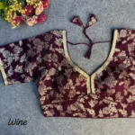 Pure Dola Silk Partywear Blouse With Beautiful Lace Pattern