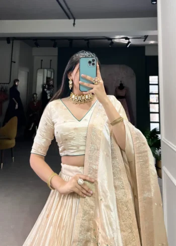 Pure Shimmer Mirror and Beads Moti Hand Work Lehenga Choli