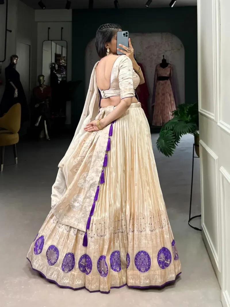 Pure Shimmer Mirror and Beads Moti Hand Work Lehenga Choli