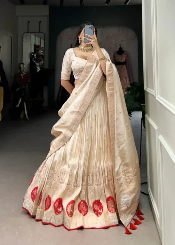 Pure Shimmer Mirror and Beads Moti Hand Work Lehenga Choli