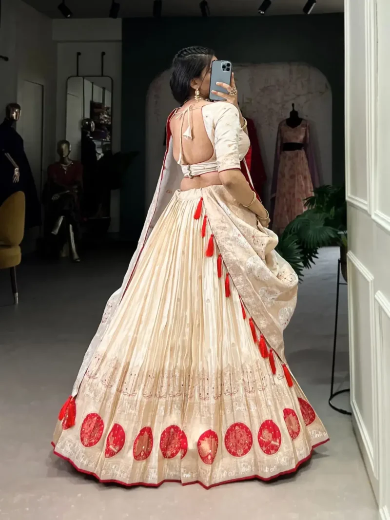 Pure Shimmer Mirror and Beads Moti Hand Work Lehenga Choli