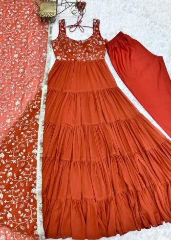 Pure Soft Fox Georgette Stylish Designer Anarkali Gown