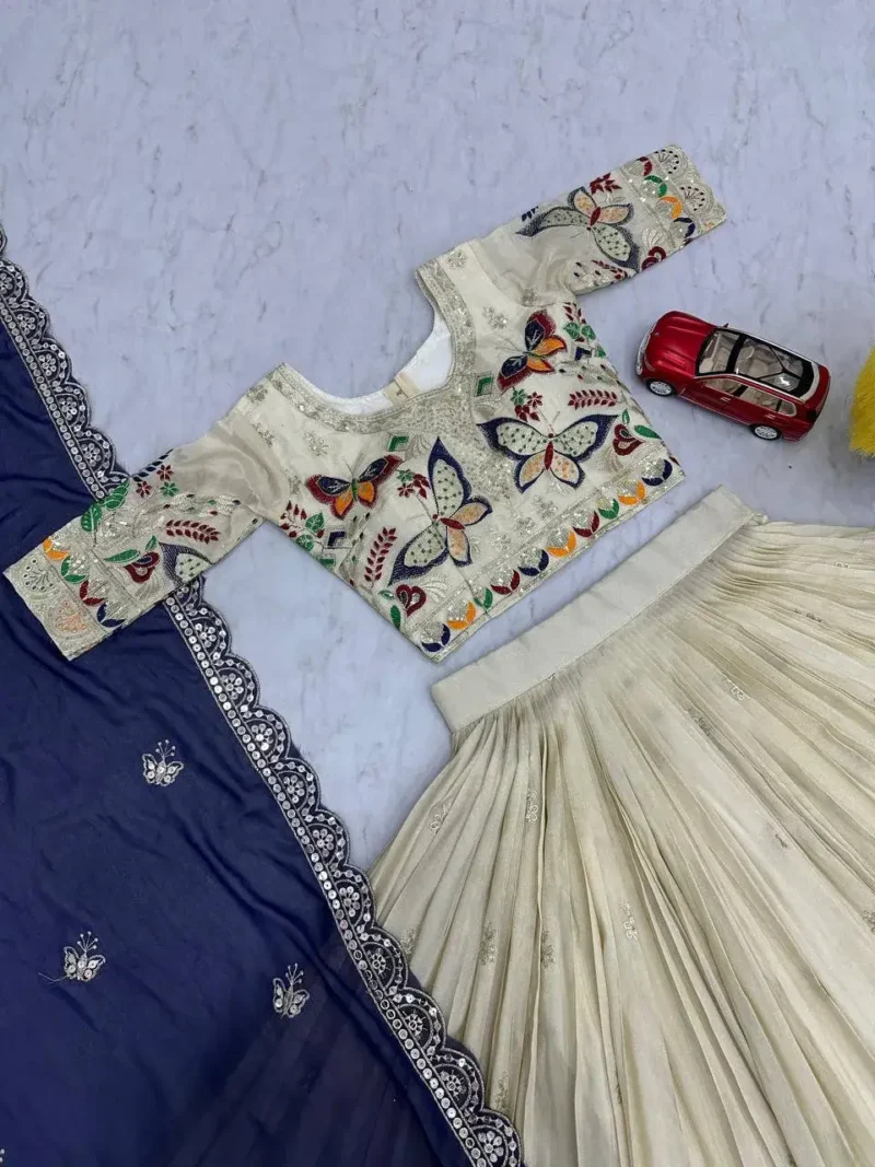 Pure Tissue Silk Heavy Thread Sequence Work Wedding Wear Lehenga Choli