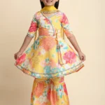 Yello Color Rayon Designer Kids Girls Sharara Dress